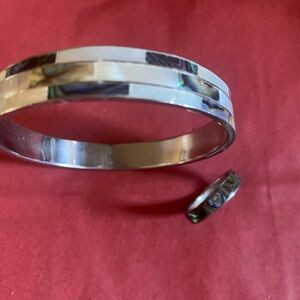 Silver and Abalone Bracelet and Ring Set